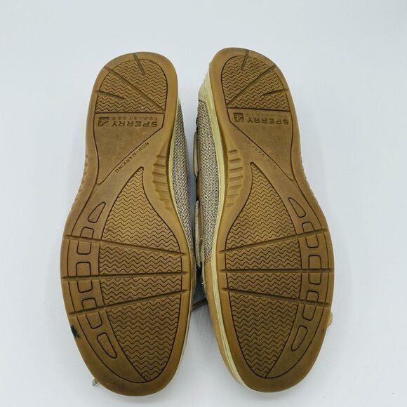 Sperry Top Sider Womens Shoes Size 8 M Tan Brown Leather Boat Shoe Slip On Lace - Picture 4 of 4
